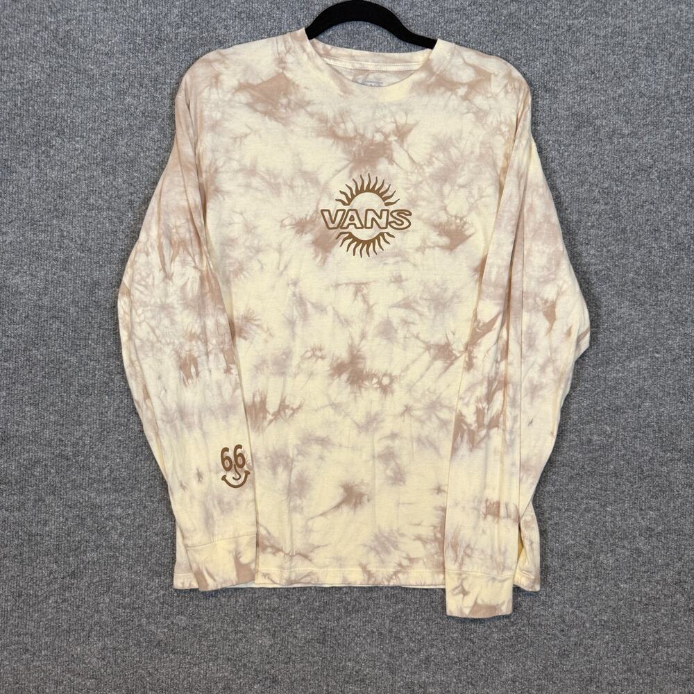 Vans Shirt Mens Medium Tie Dye Crewneck Long Sleeve Tshirt Logo Casual‎ Crewneck